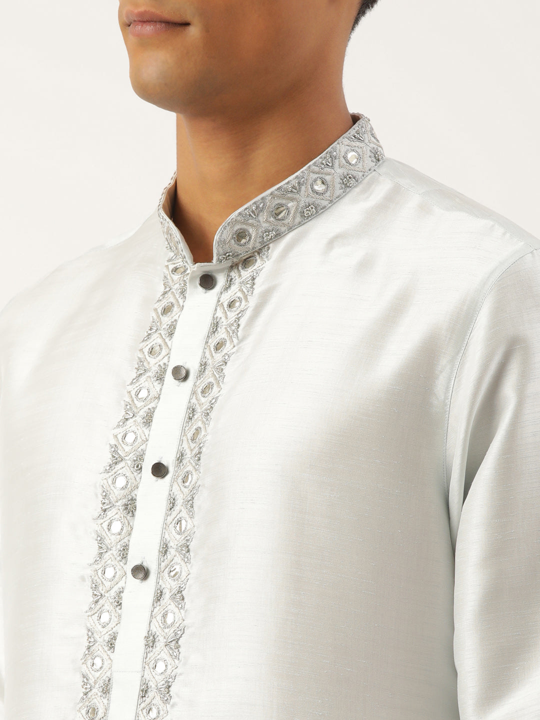 Aqua Blue Gota and Dori Embroideried Kurta Set