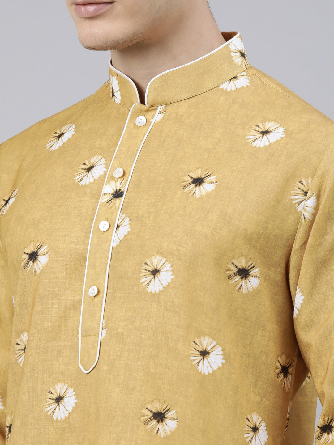 Mustard Bandhani Kurta Set