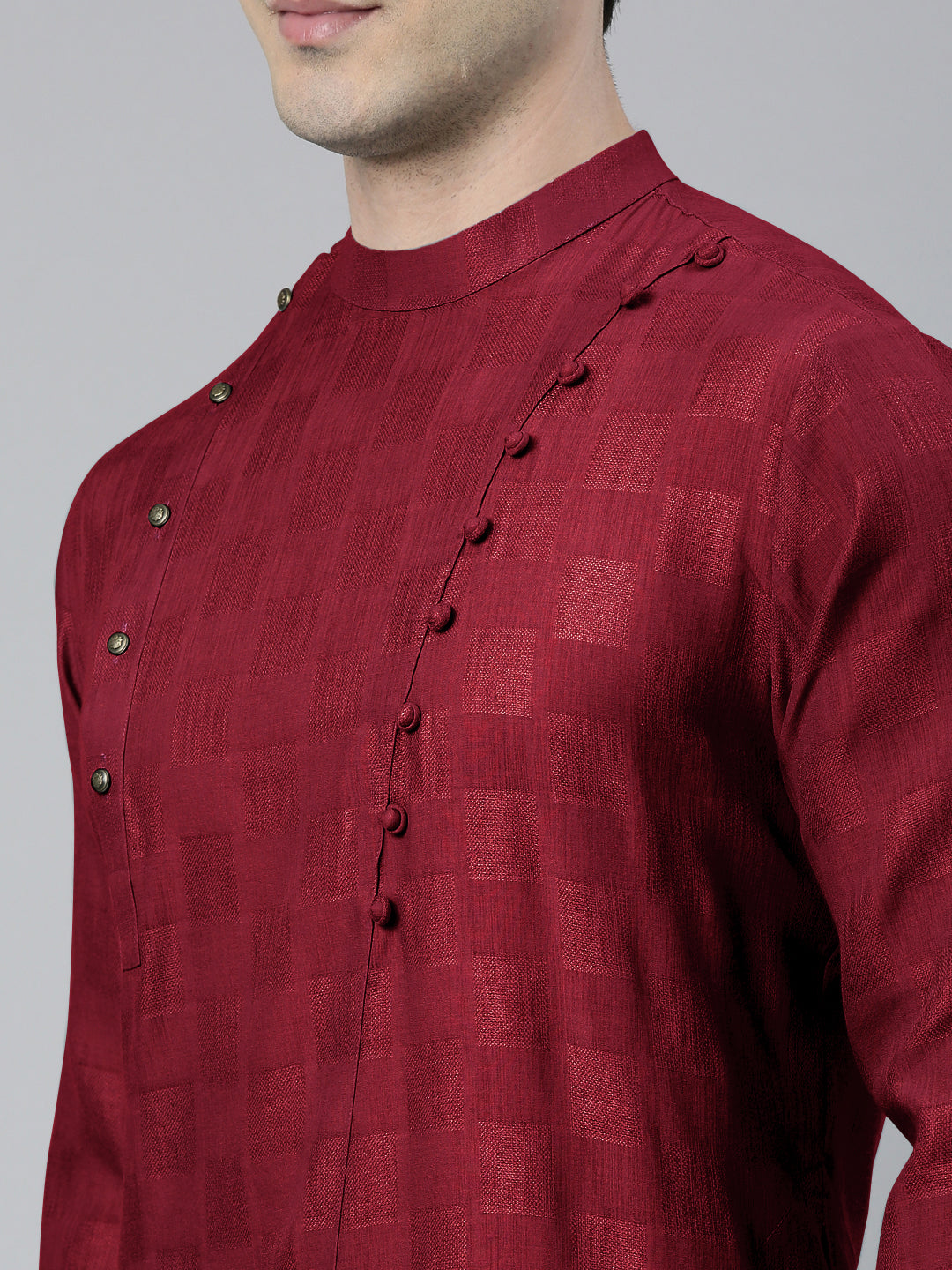 Maroon Asymmetrical Kurta Set