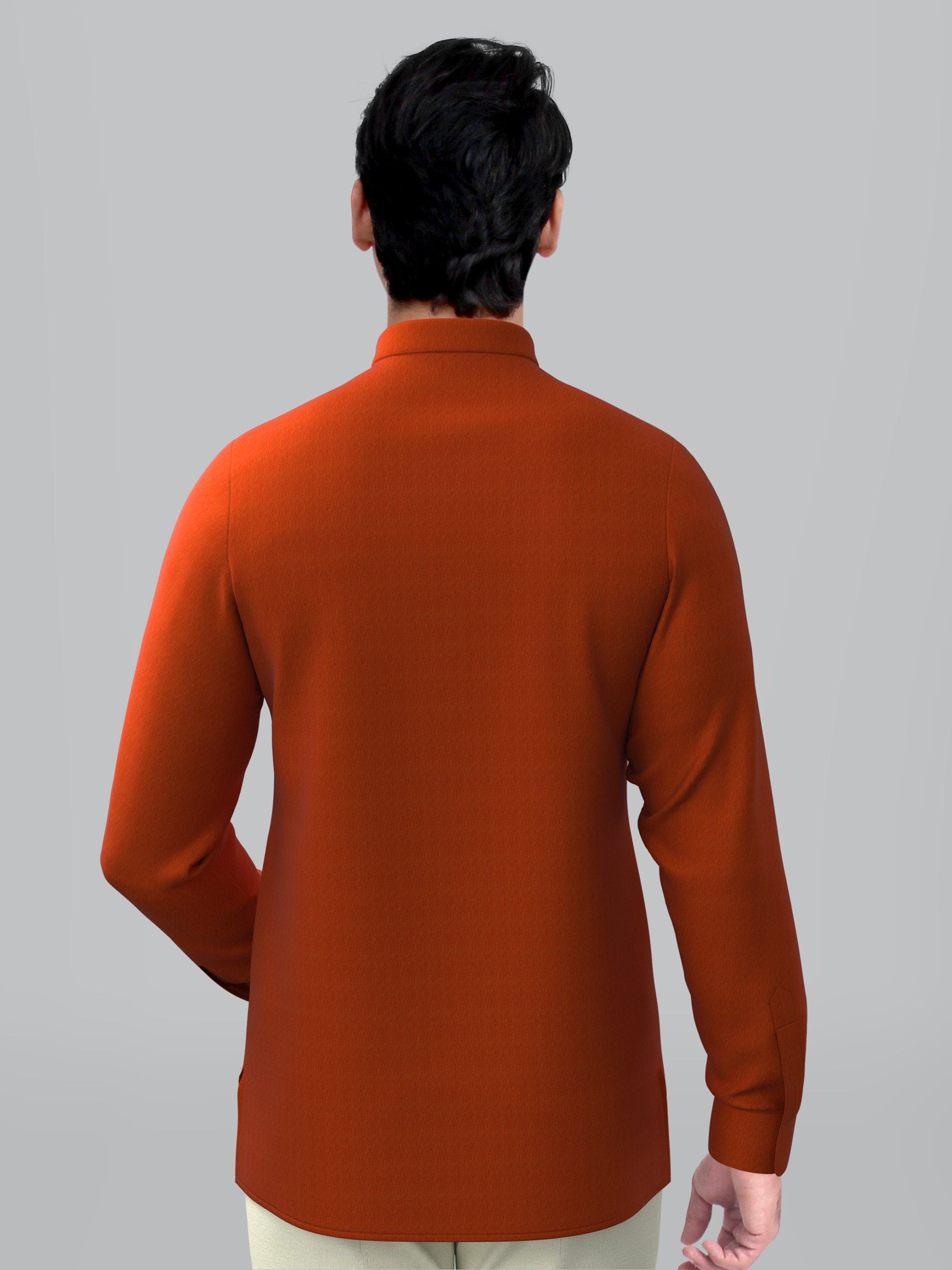 Rust Cotton Short Kurta