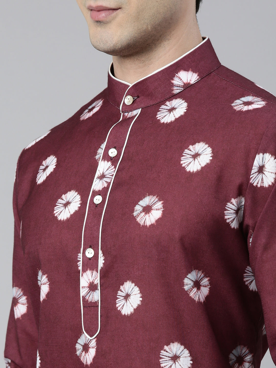 Maroon Bandhani Kurta Set