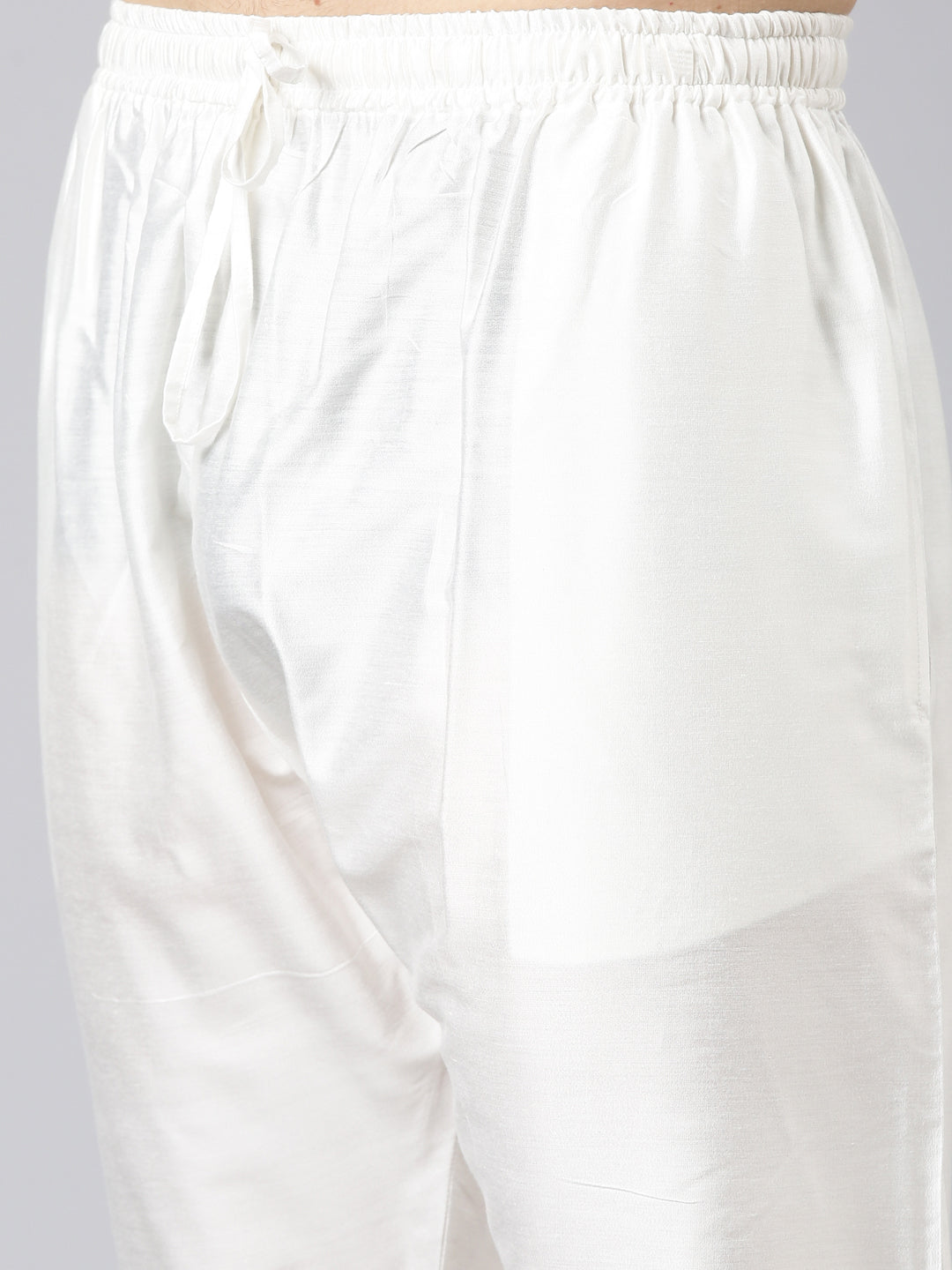 Off White Cotton Dori Embroidery Kurta Set