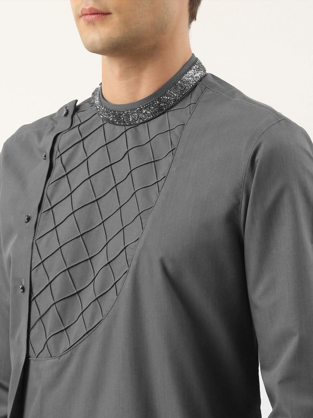 Grey Cotton Kurta Set