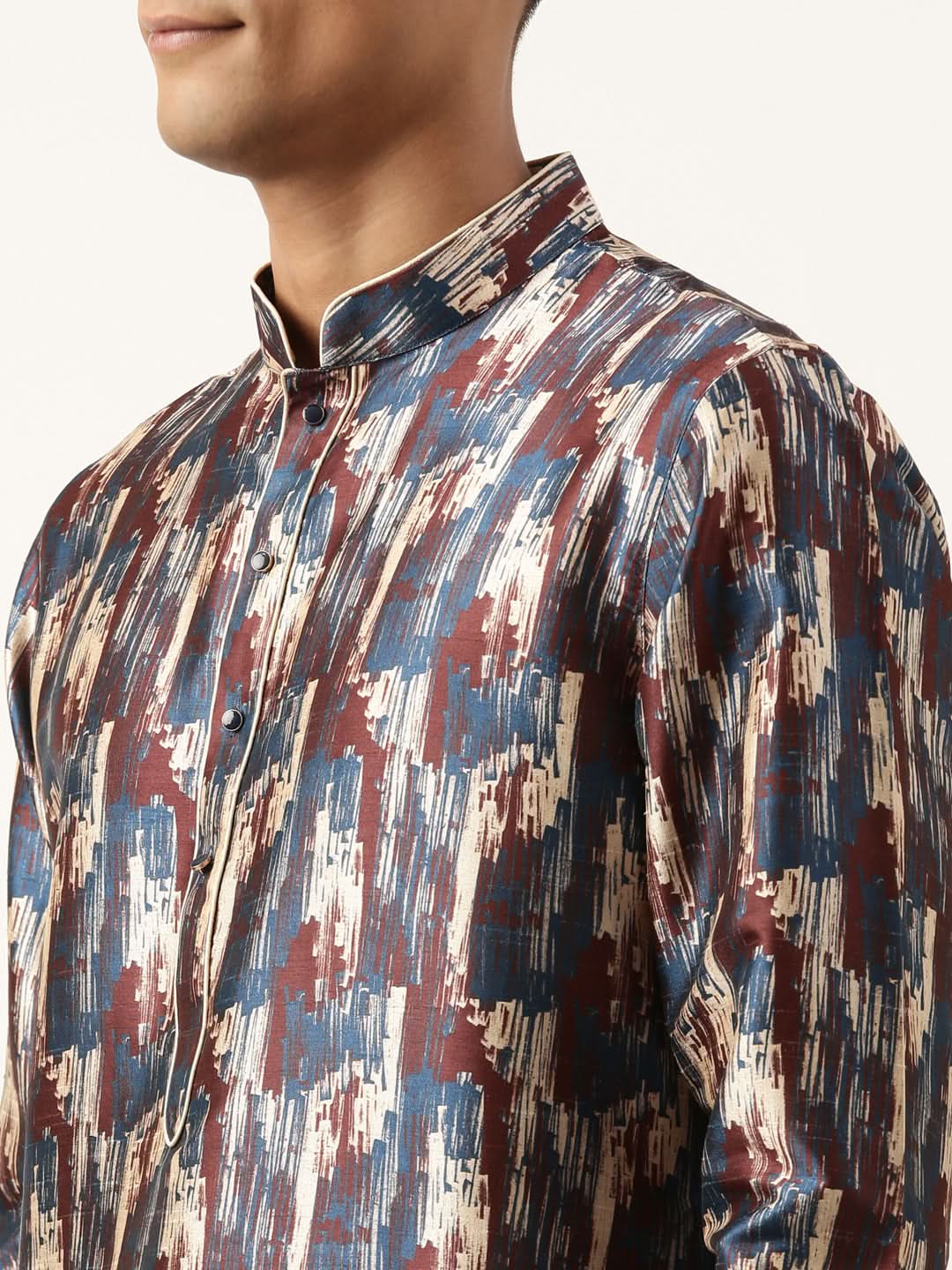 Blue Indigo abstract dabu print Kurta