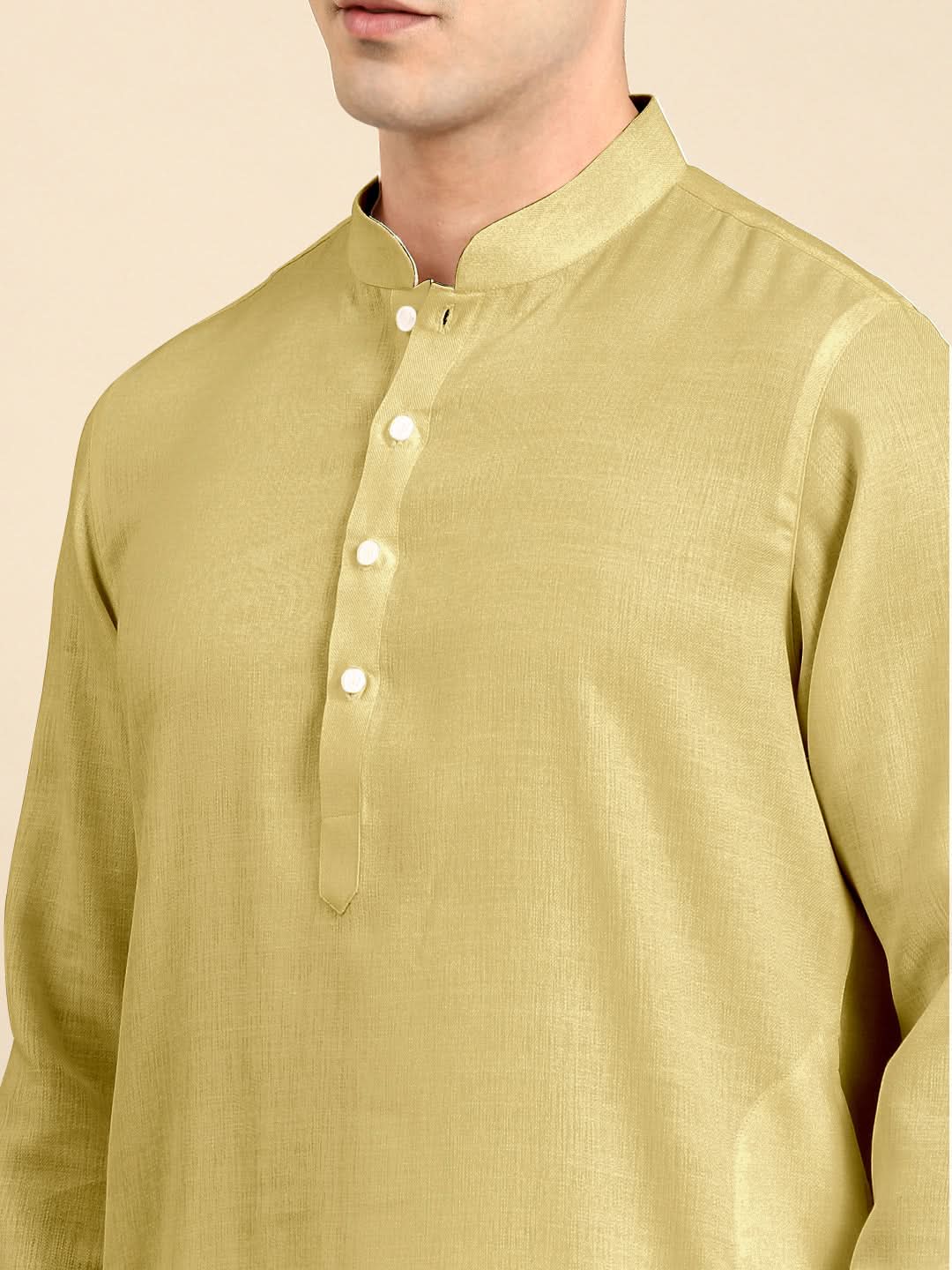 Greenish Beige Twill Weave Cotton Kurta Set