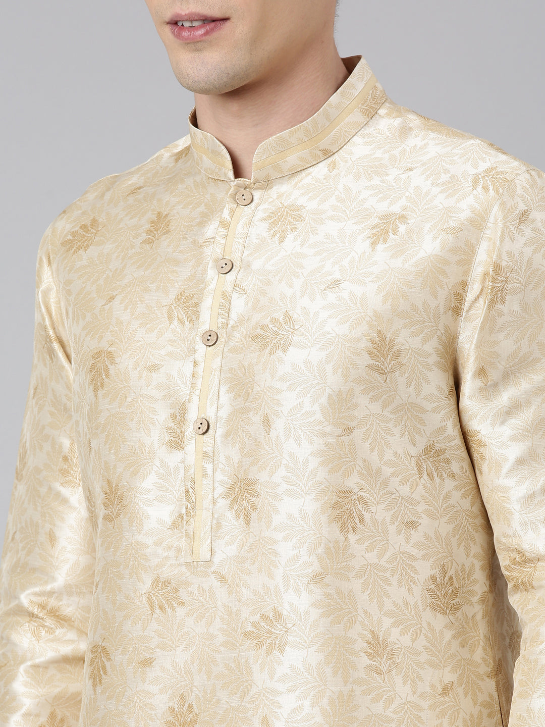 Beige Printed Kurta Set
