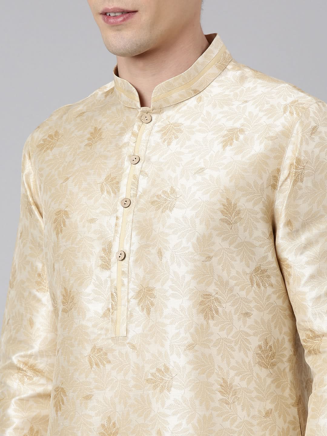 Beige Printed Kurta Set