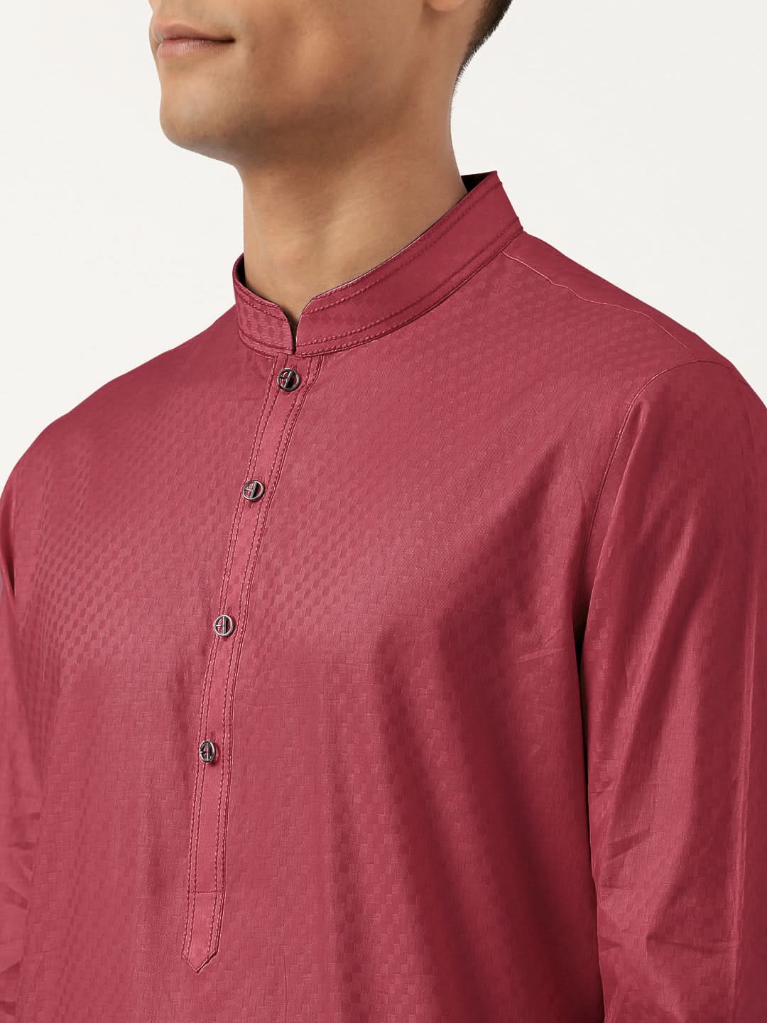 Scarlet Red Asymmetrical Cotton Kurta Set