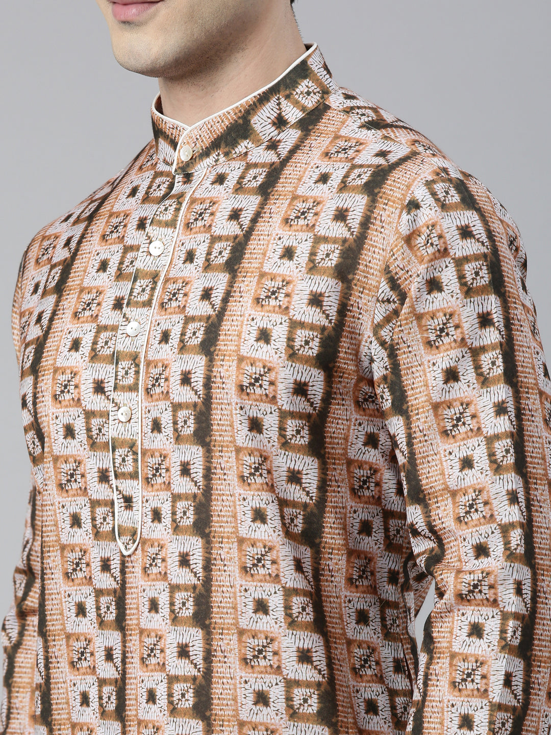Mustard Tie Dye Kurta Set