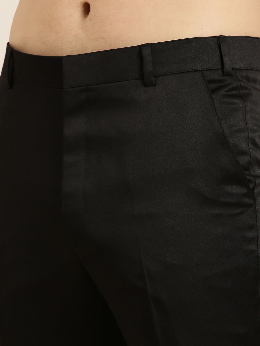 Black Draped Embroidered Indowestern