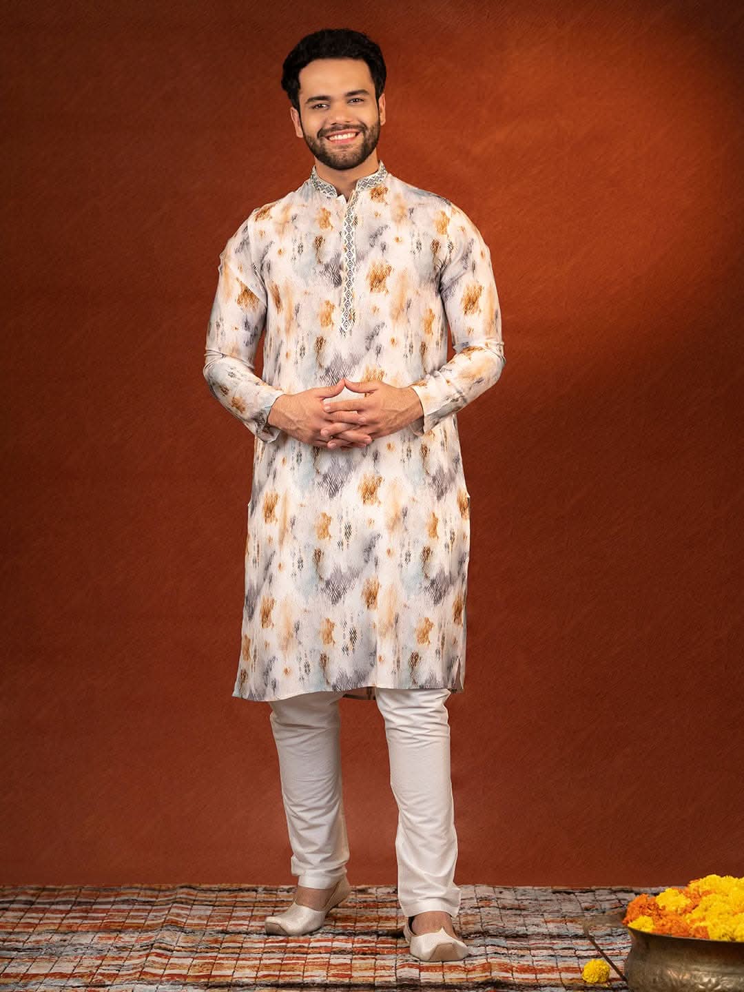 Cream Ceremonial Kurta Set