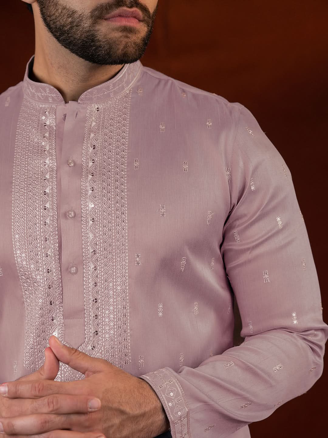Lavender Embroidery Kurta Set