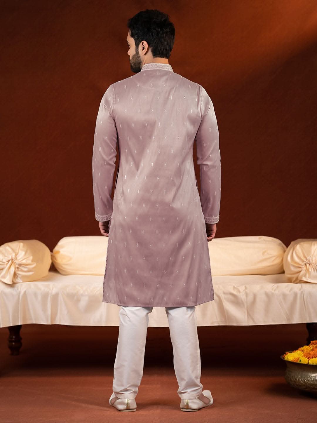 Lavender Embroidery Kurta Set