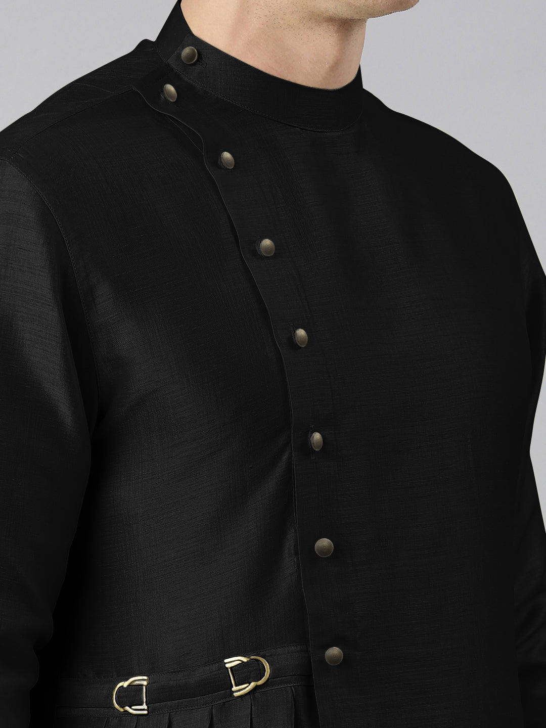 Black Drape Kurta Set