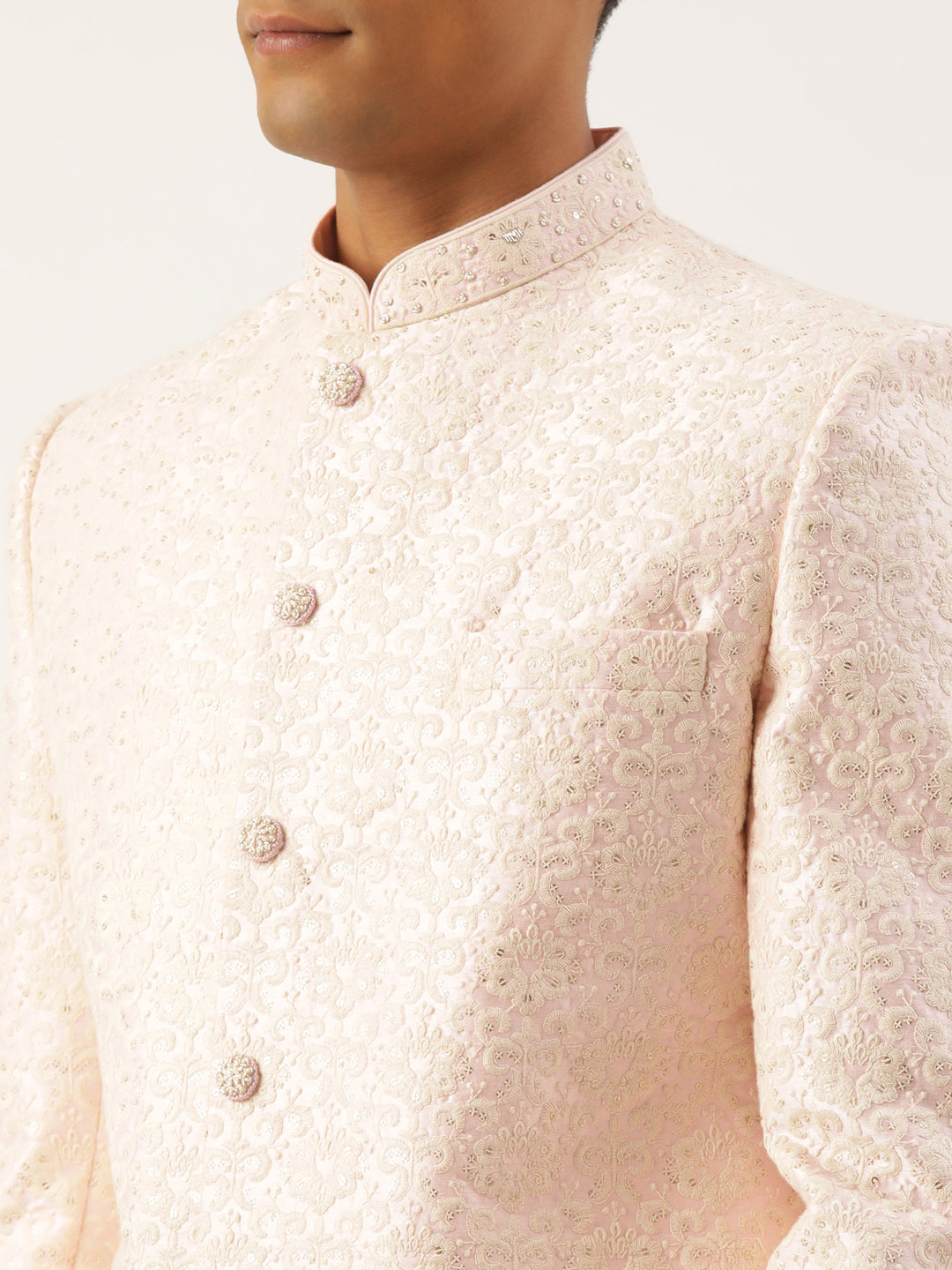 Baby Pink Embriodered Indowestern