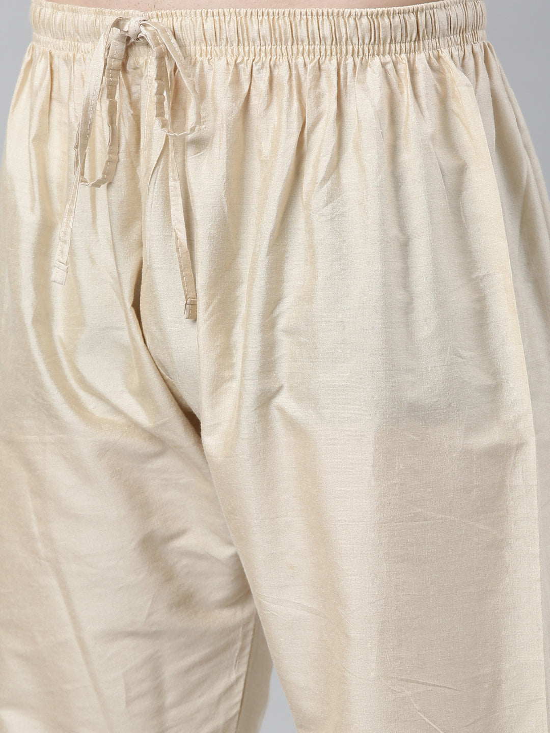 Cream Floral Block Printed Angrakha Full Open Chanderi Silk kurta set