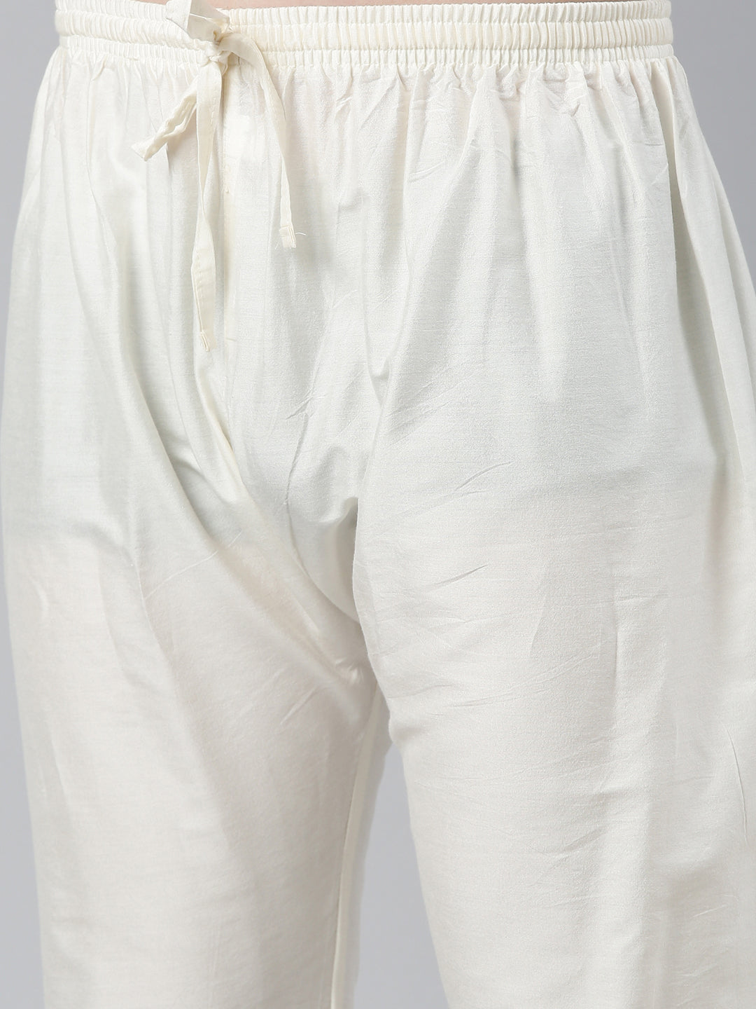 Grey Block Printed Angrakha Style Chanderi Silk kurta set