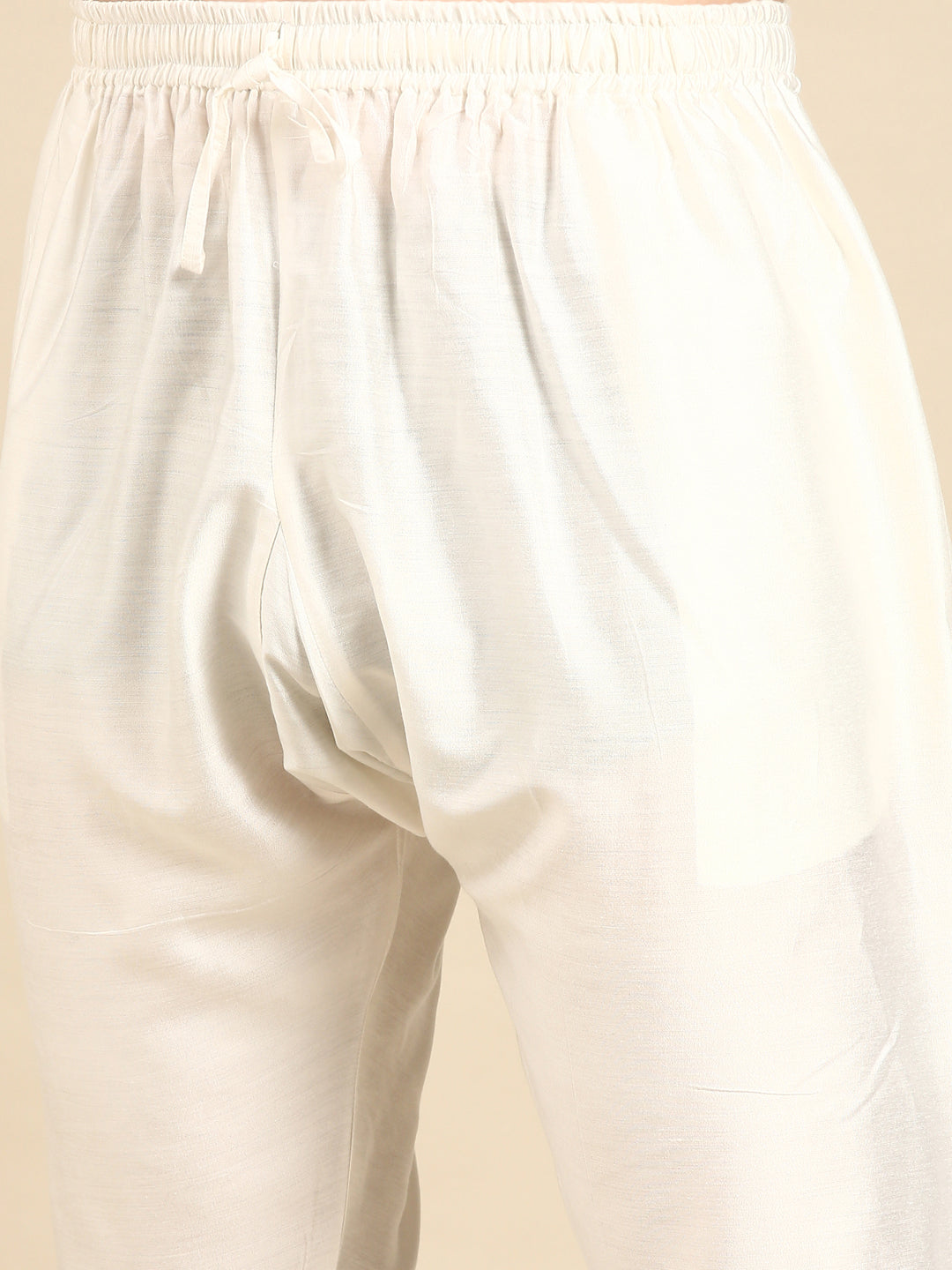 Beige Twill Weave Cotton Kurta  Set