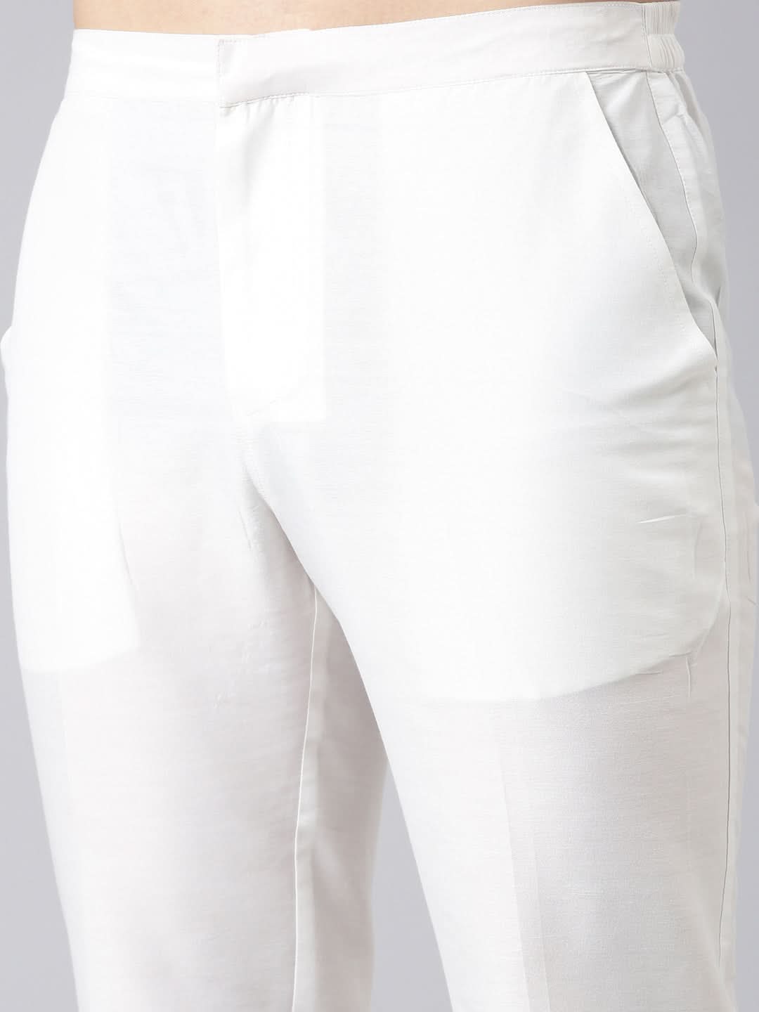 Pink linen Embroidery Long Open Jacket Kurta Set