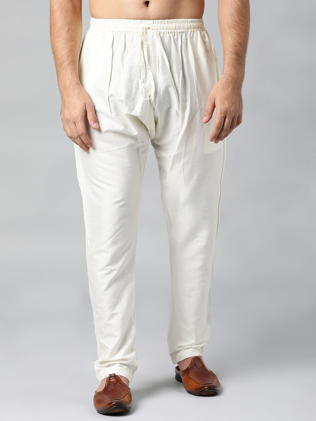 CREAM COTTON SILK PAJAMA