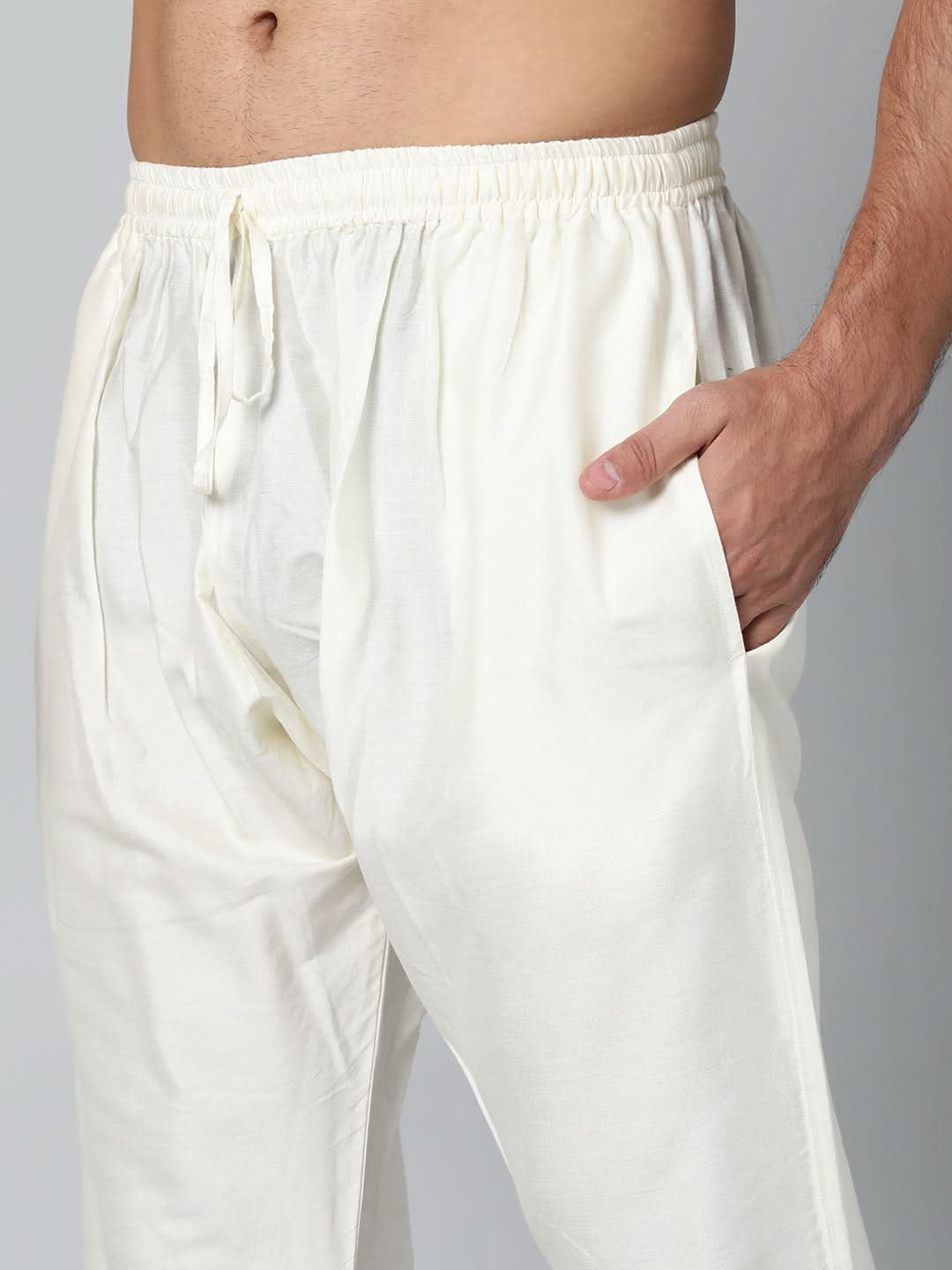 CREAM COTTON SILK PAJAMA