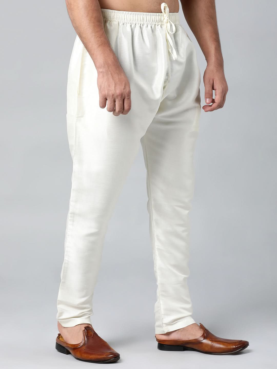 CREAM COTTON SILK PAJAMA