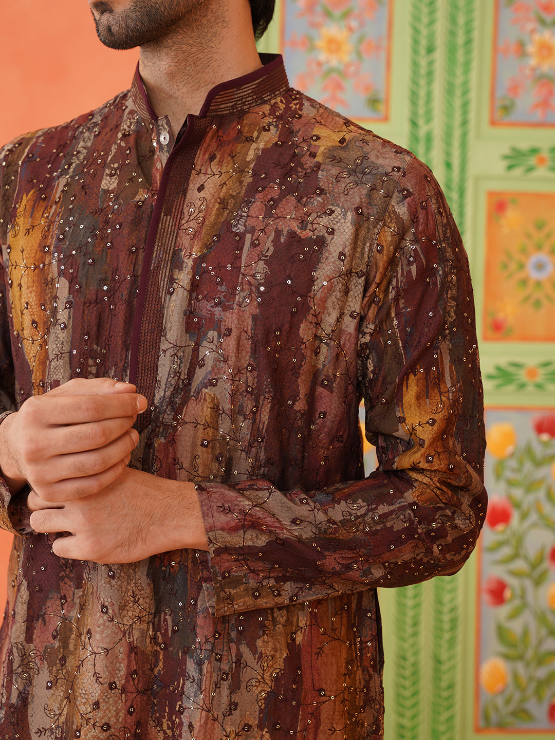 Multi Color Embroidered Kurta Set