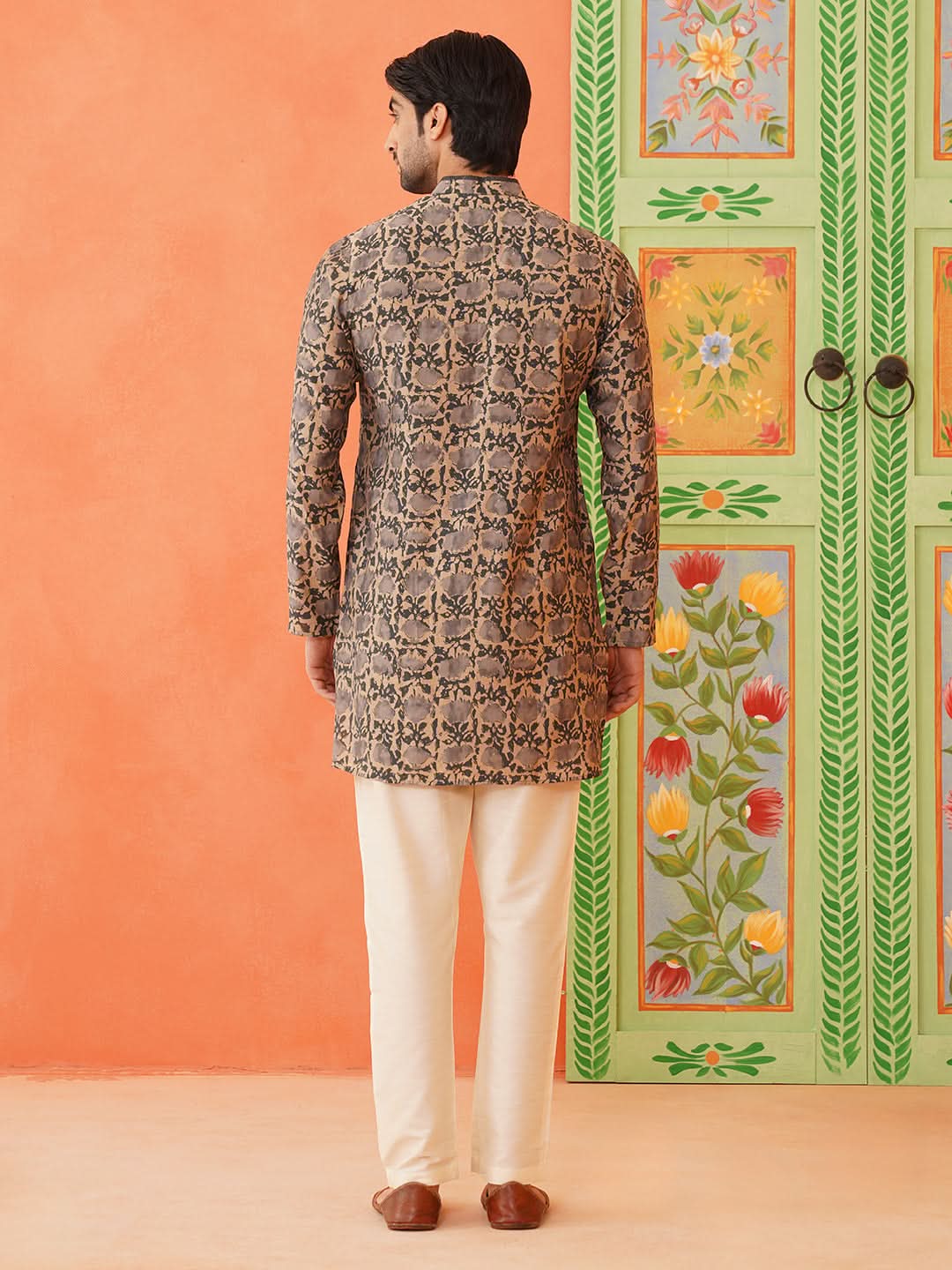 Forest Green Batik Print Kurta