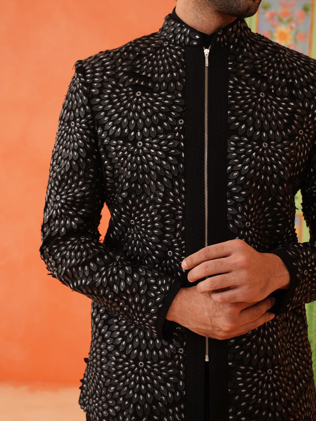 Mohit Hiranandani in Black Bandhgala Suit