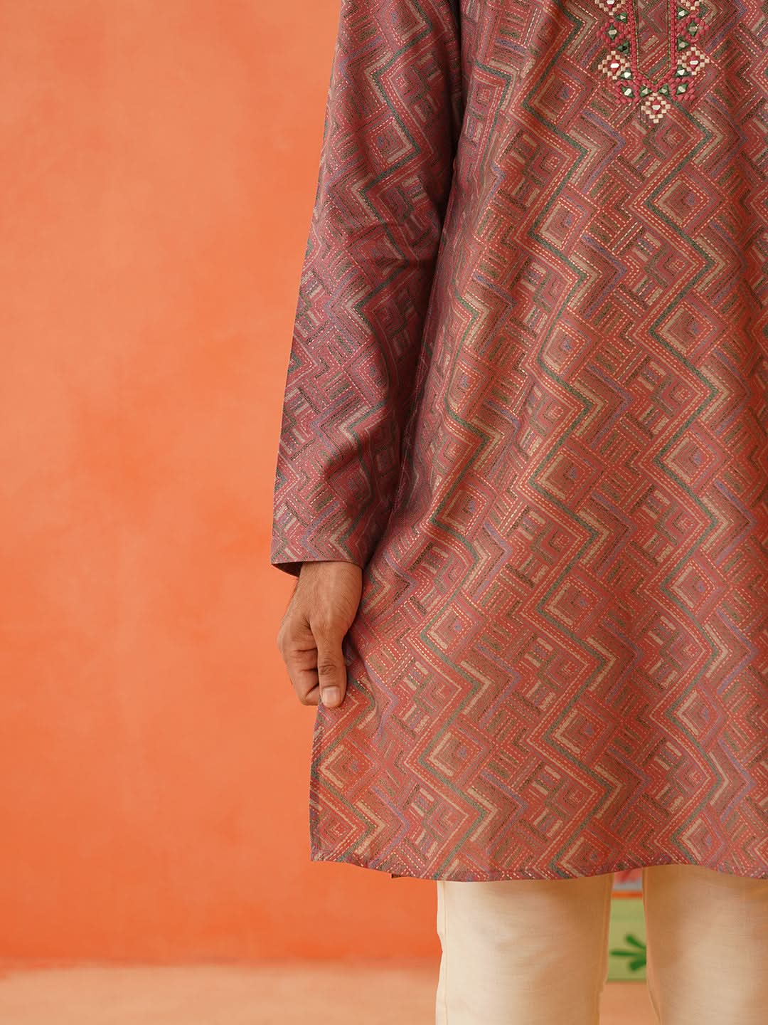 Satin Printed Kurta Set