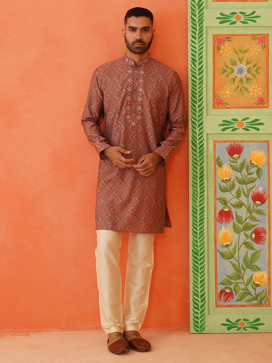 Satin Printed Kurta Set