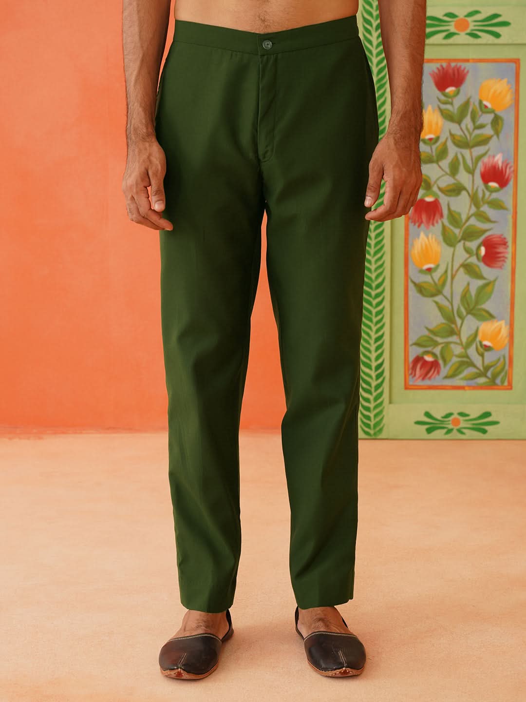 Green Embroidery Kurta Jacket Set