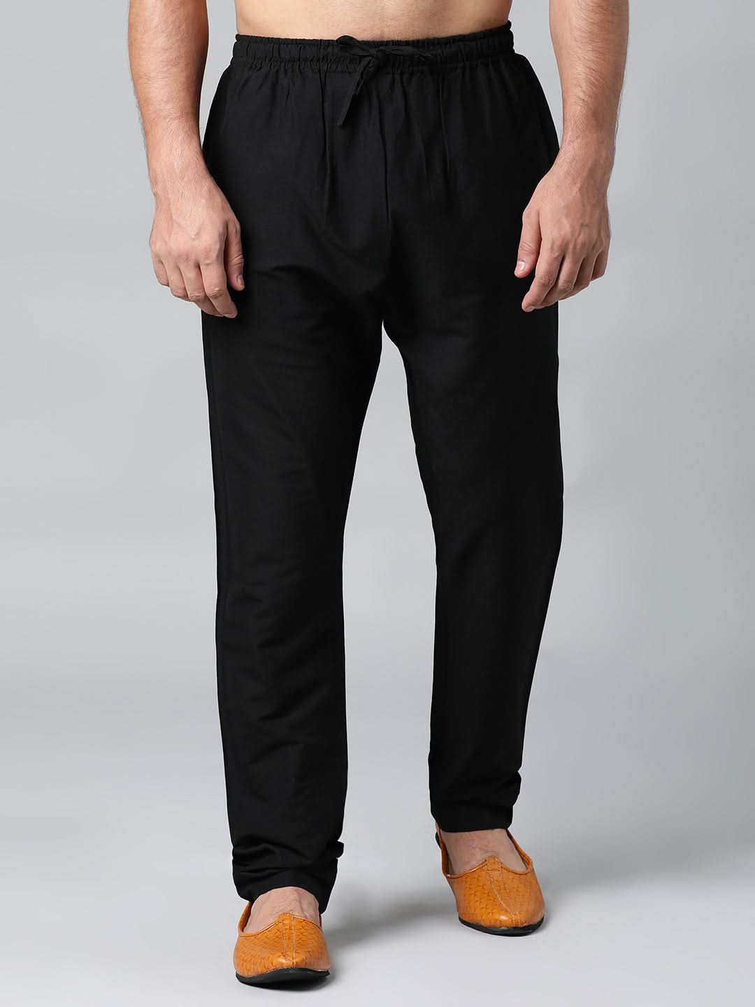 BLACK COTTON SILK PAJAMA