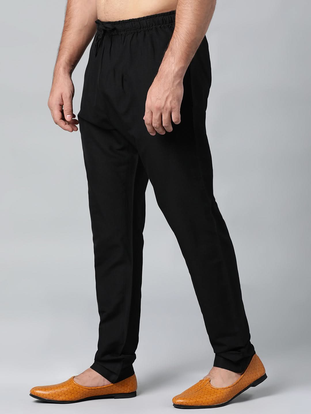BLACK COTTON SILK PAJAMA