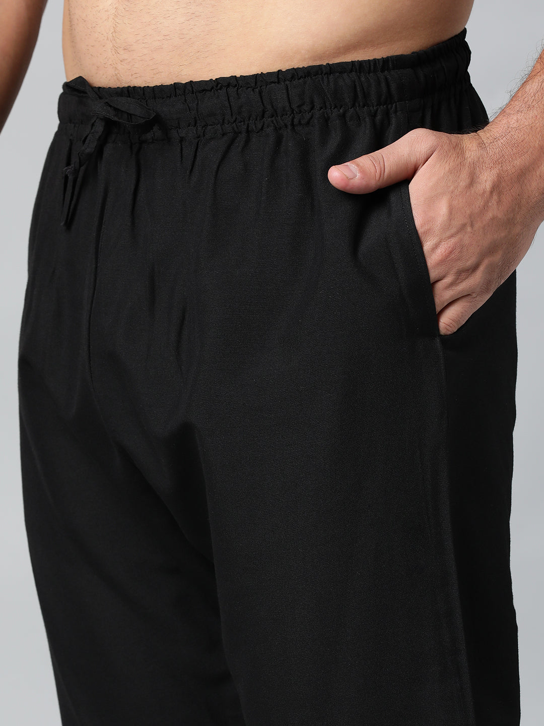 Black Angrakha Kurta Set