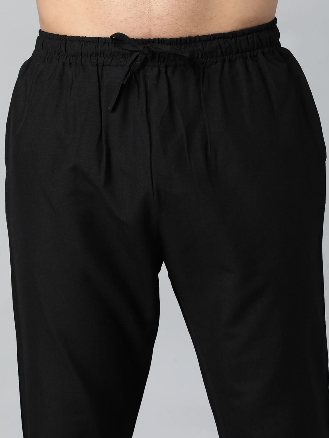 BLACK COTTON SILK PAJAMA