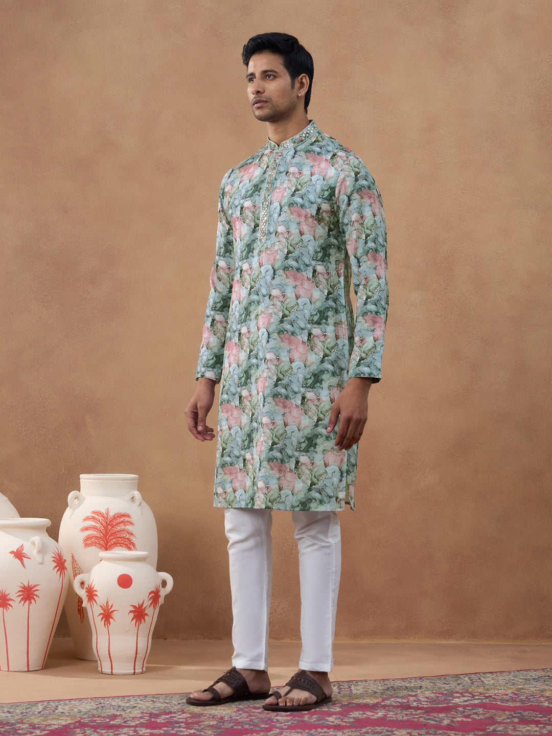 Multi Color Floral Printed Kurta Set