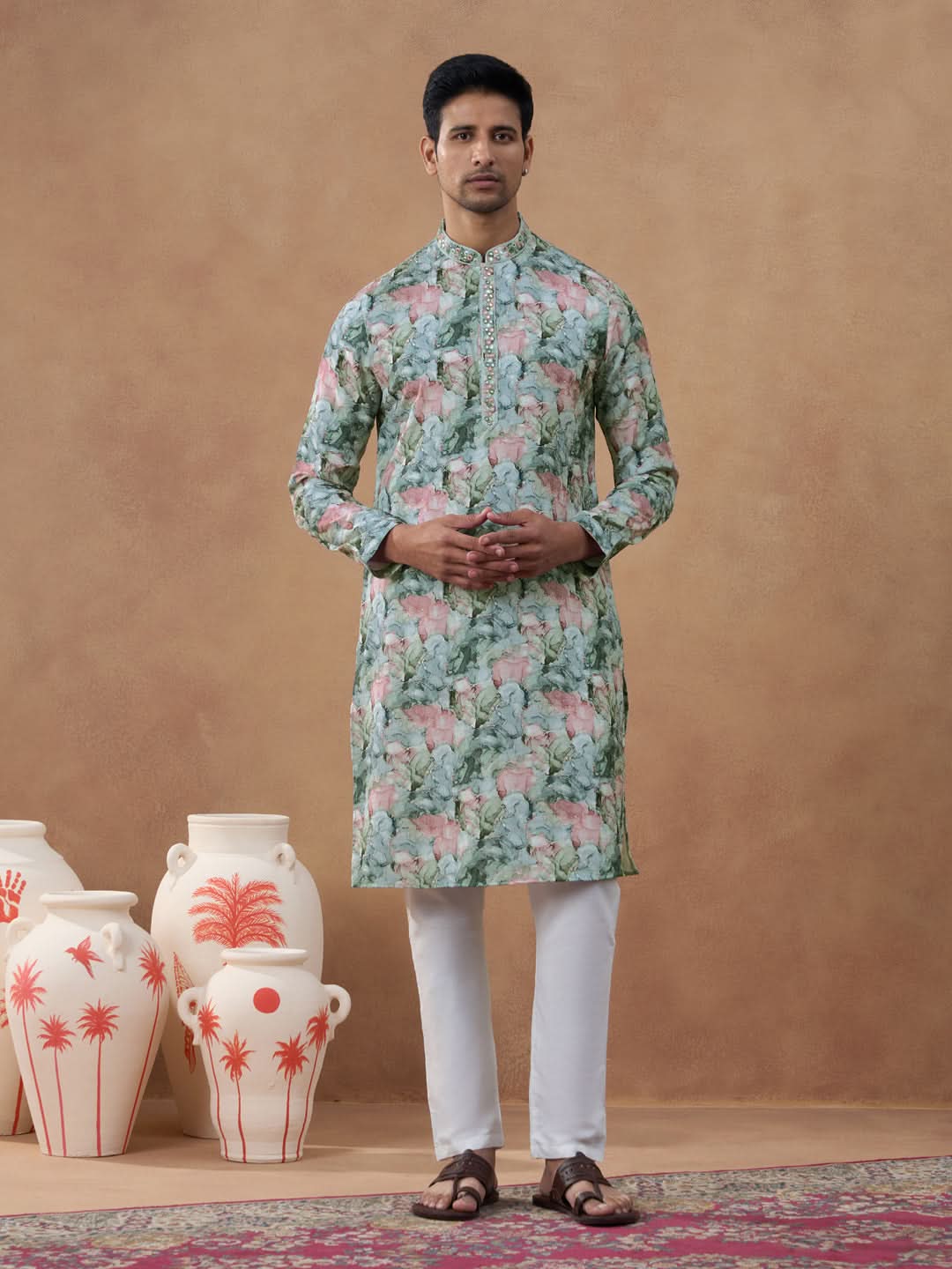 Multi Color Floral Printed Kurta Set