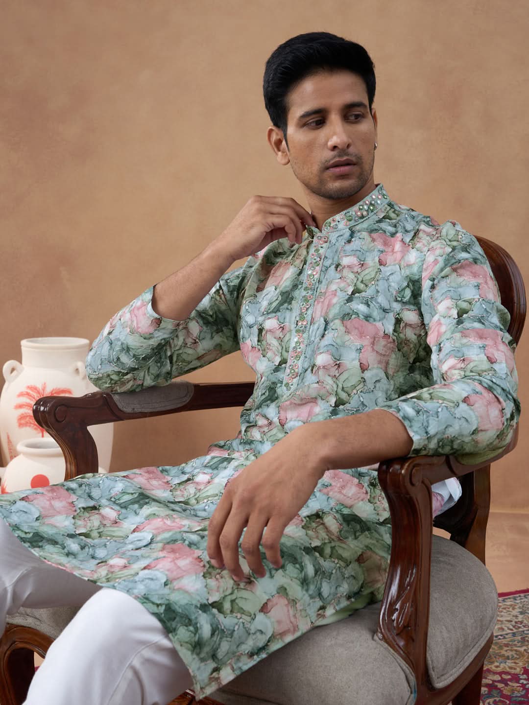 Multi Color Floral Printed Kurta Set