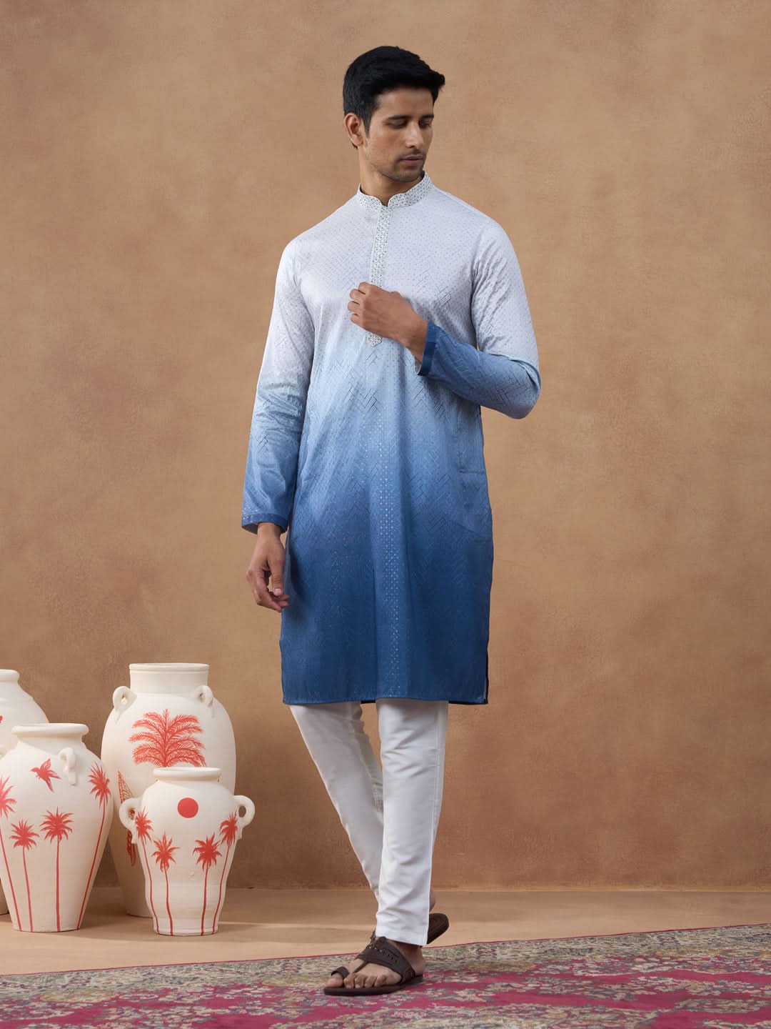 Gradient Blue Ombre Kurta Set