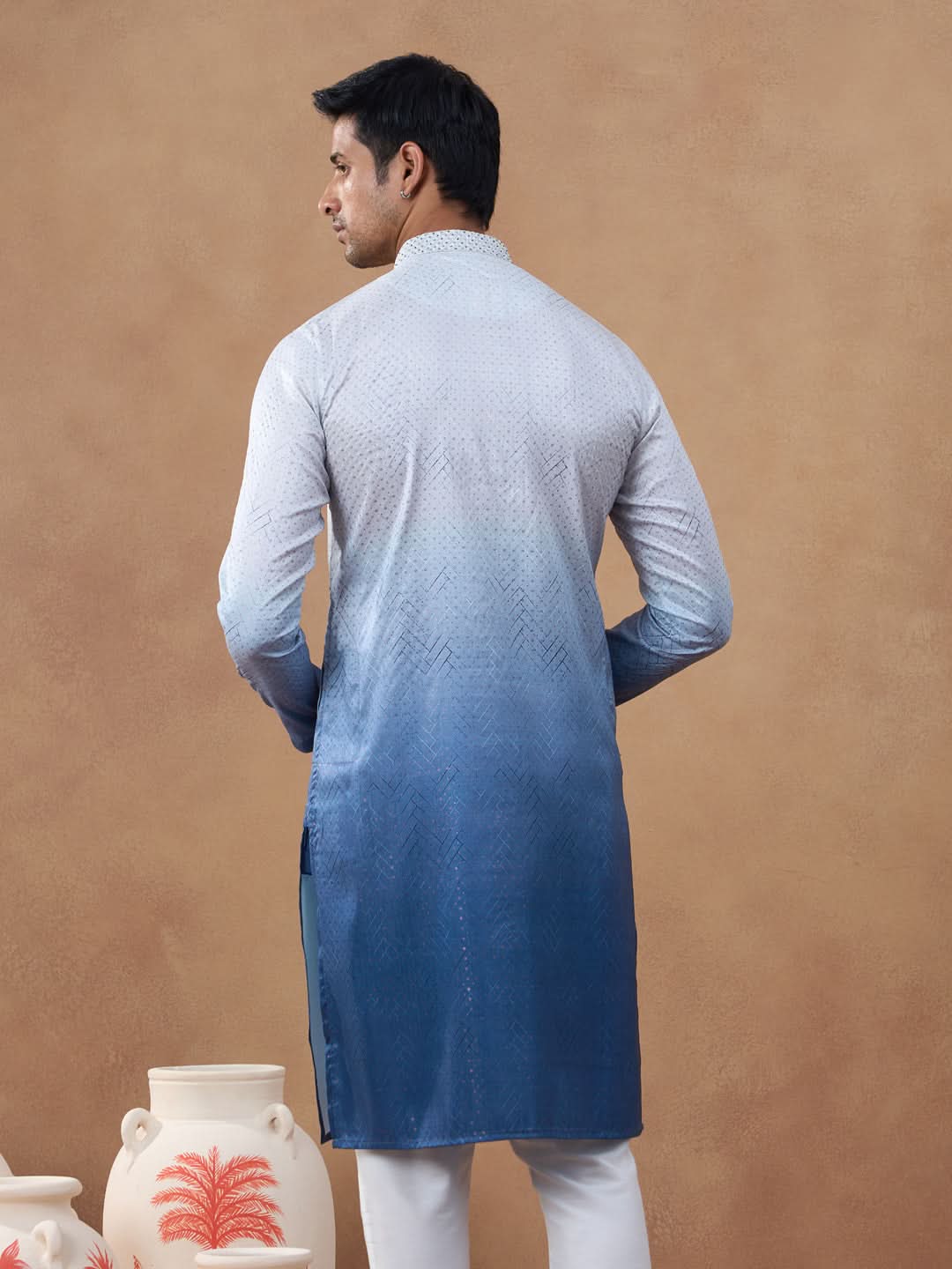 Gradient Blue Ombre Kurta Set