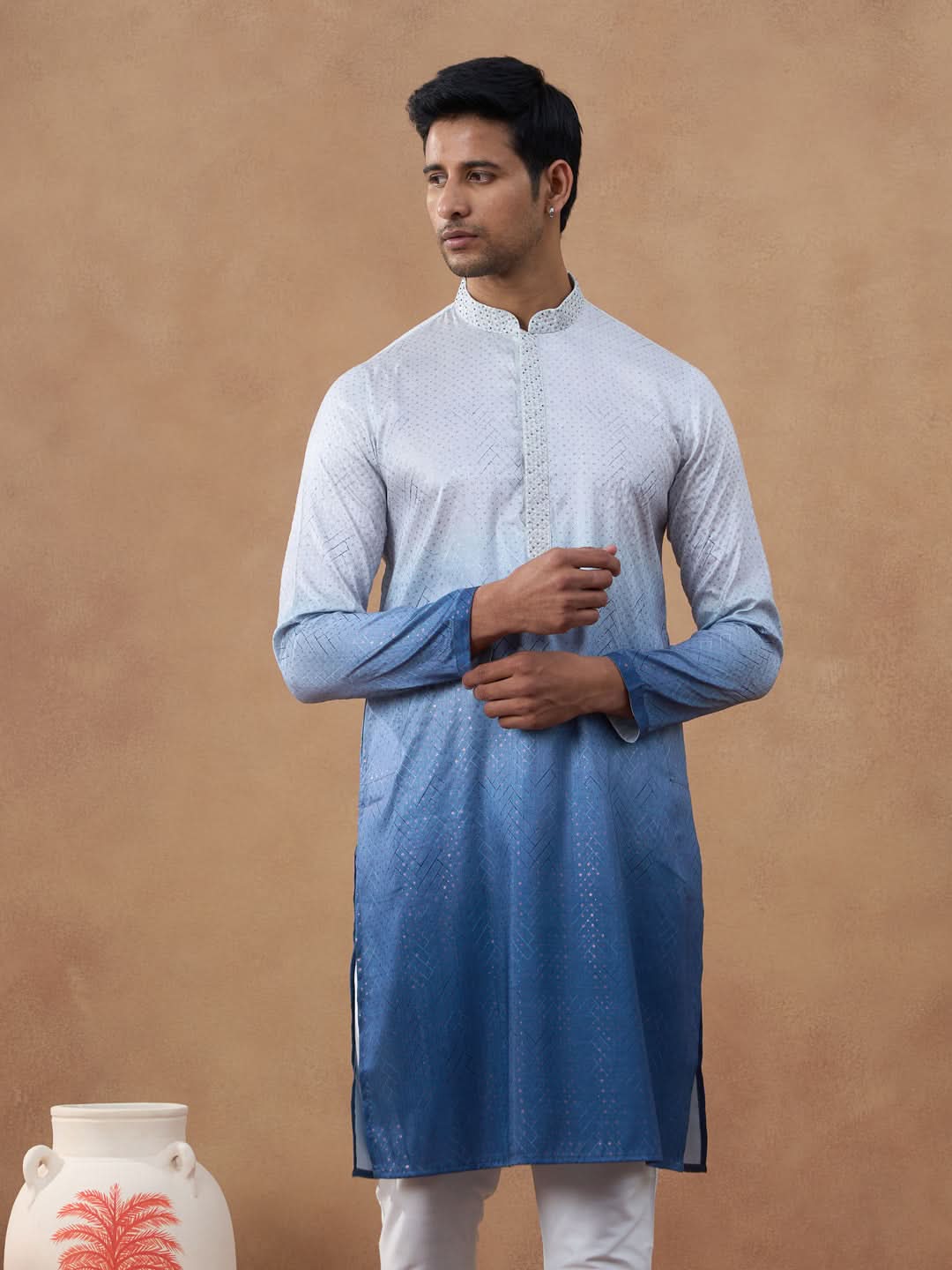 Gradient Blue Ombre Kurta Set
