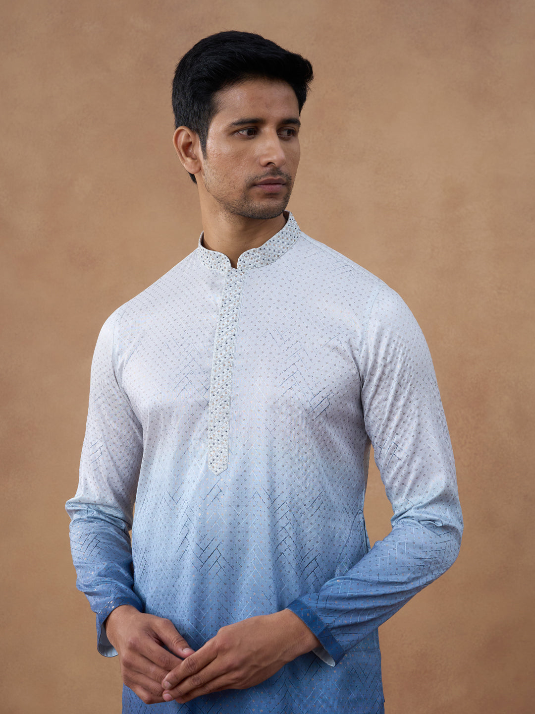 Gradient Blue Ombre Kurta Set