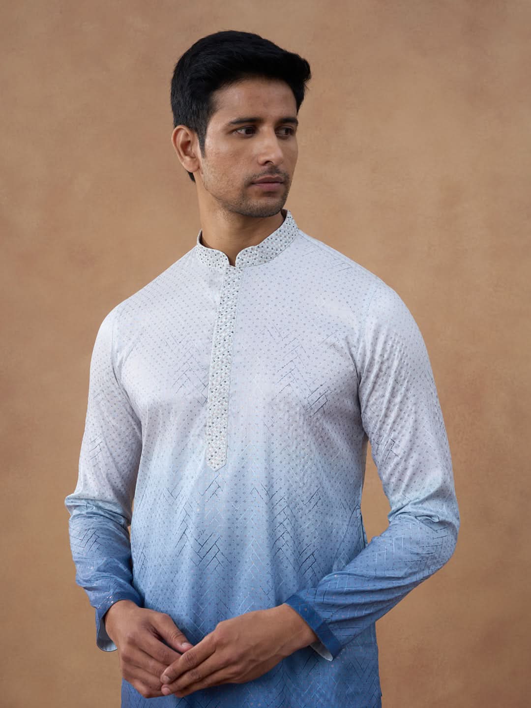 Gradient Blue Ombre Kurta Set