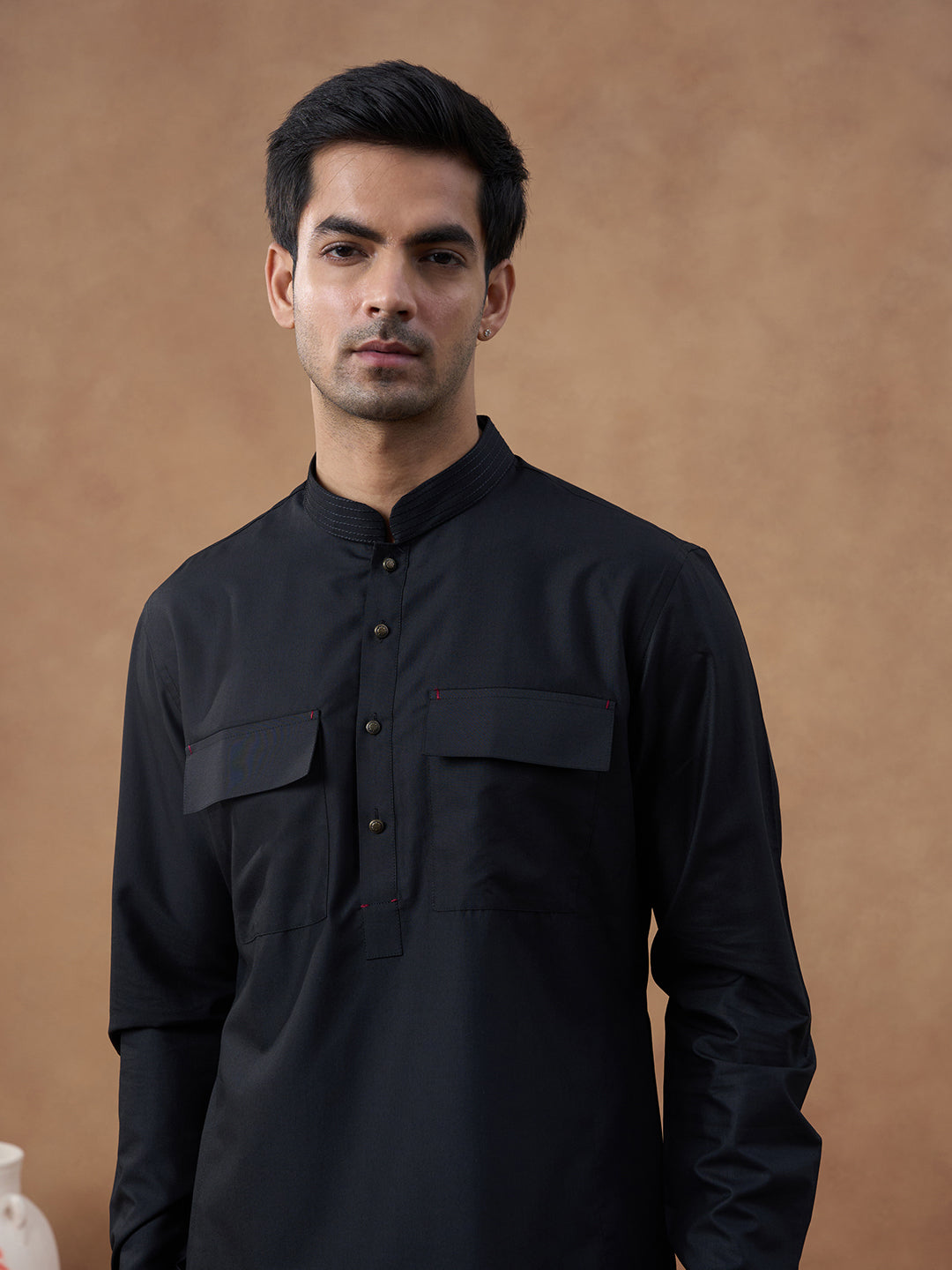 Multi-Colour Green Bundi with Classic Black Pathani Set