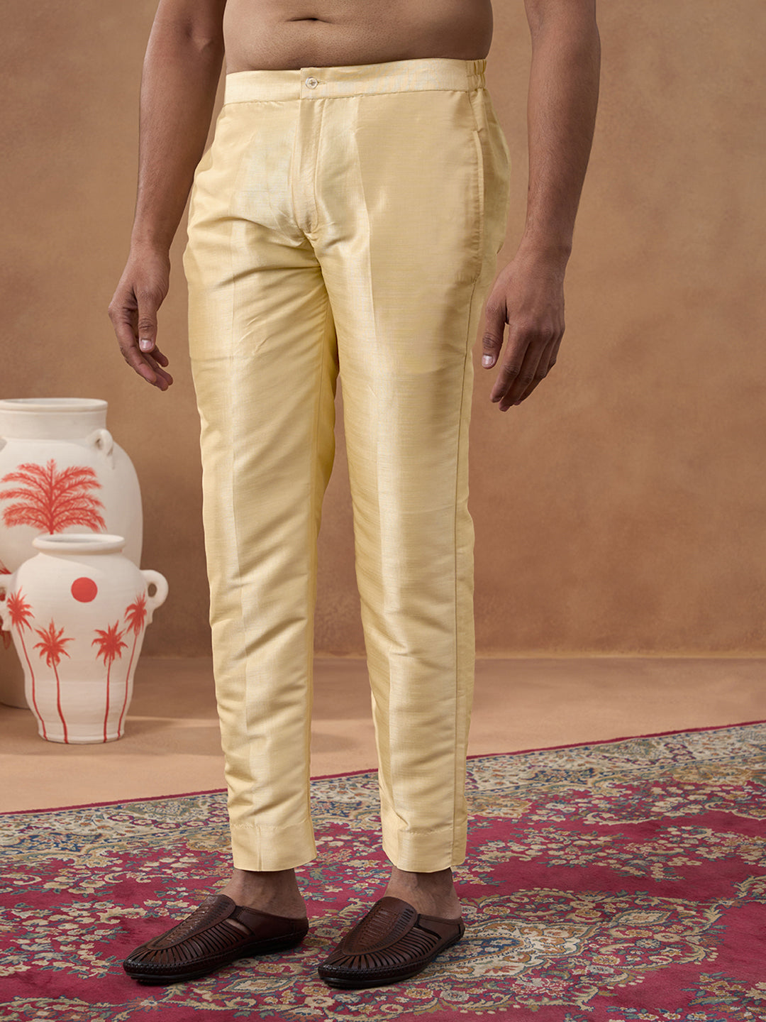 Gold Mirror Embroidery Jacket Kurta set