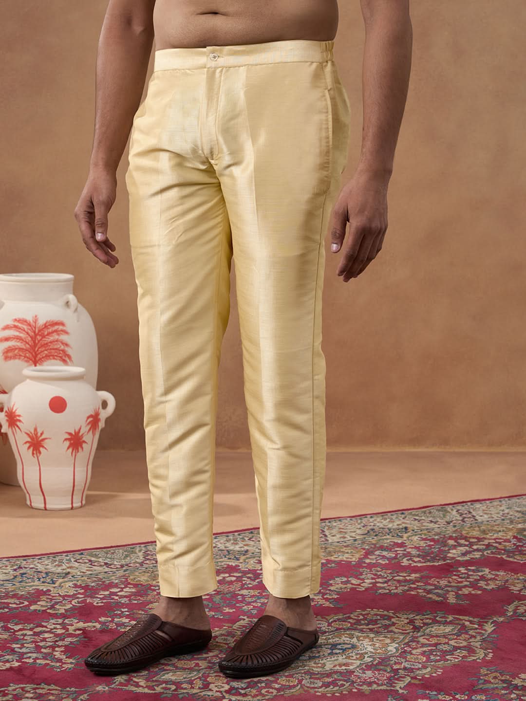 Gold Mirror Embroidery Jacket Kurta set