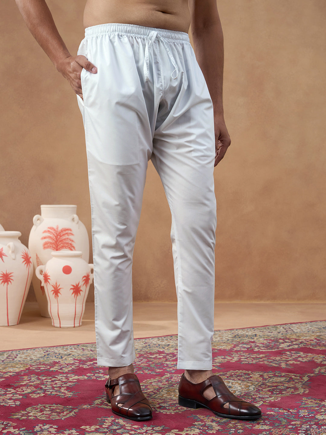 Off White Cotton Kurta Set