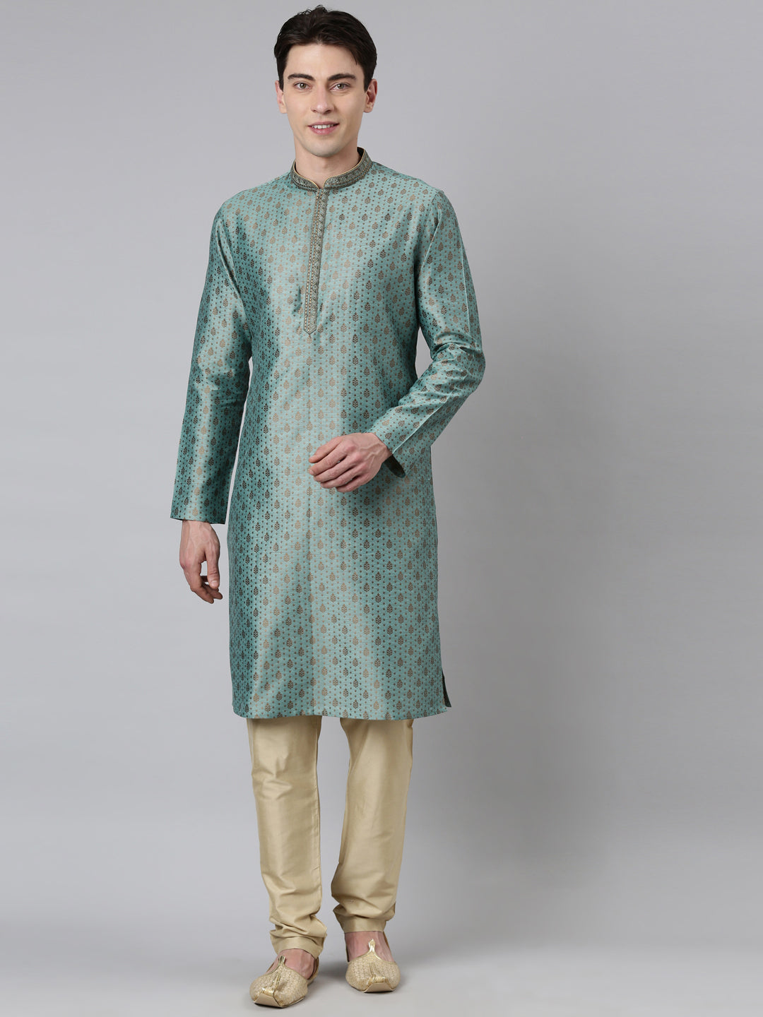 Jade Green Jacquard Kurta Set