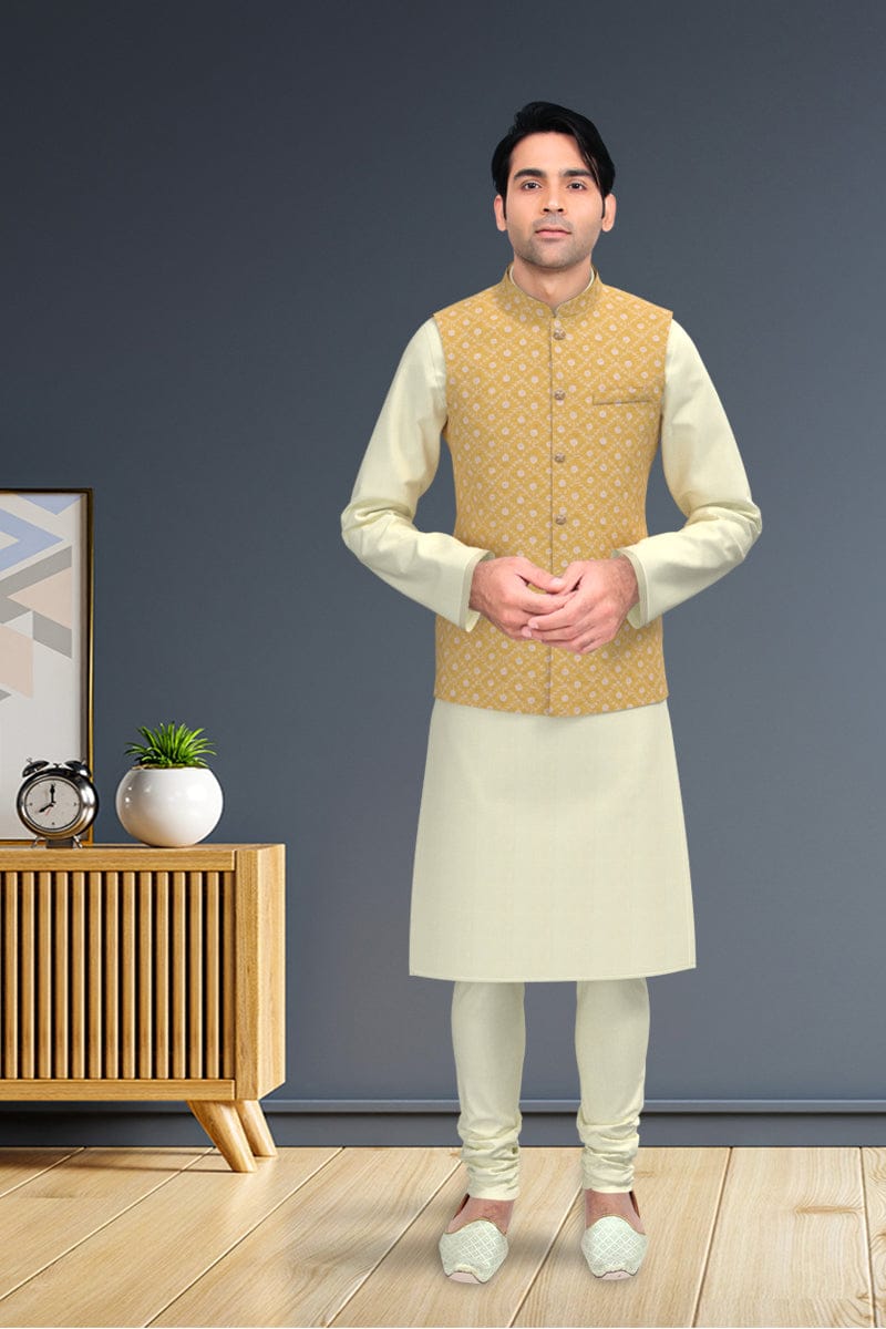 Yellow Silk Chikanakari Jacket